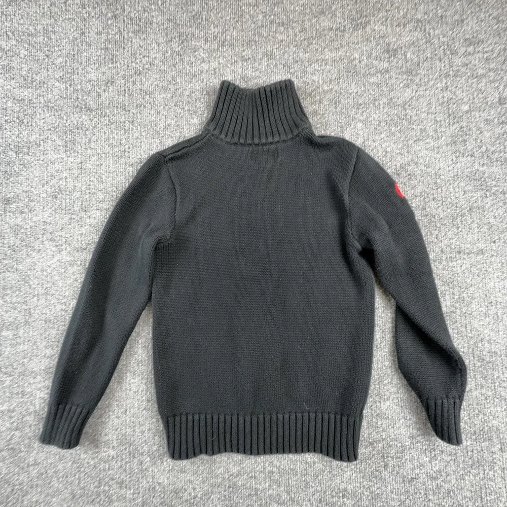 Polo By Ralph Lauren Sweater Boys Small Black 1/4 Zip Mock Neck Big Pony